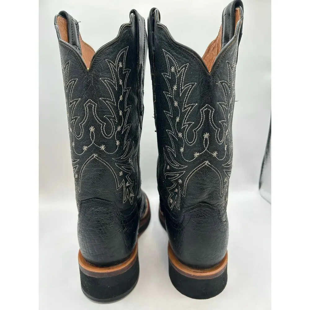 Lucchese 2000 7.5 Full Quill Ostrich Black Women’sWestern Cowgirl Boots - Picture 10 of 11